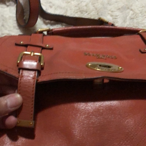 TODAY ONLY:BEAN POLE DARK ORANGE LEATHER 2 WAY BAG - tarnish & signs of wear - Picture 5 of 14